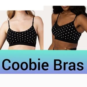 NEW! COOBIE SCOOPNECK BRAS Black w/White polka dots, One Size See Listing!